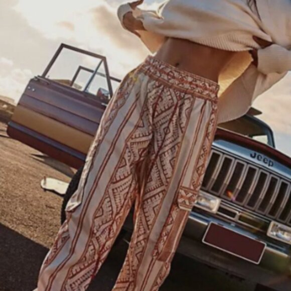 NWT Free People Visionary Printed Pants (XS) - Picture 1 of 8